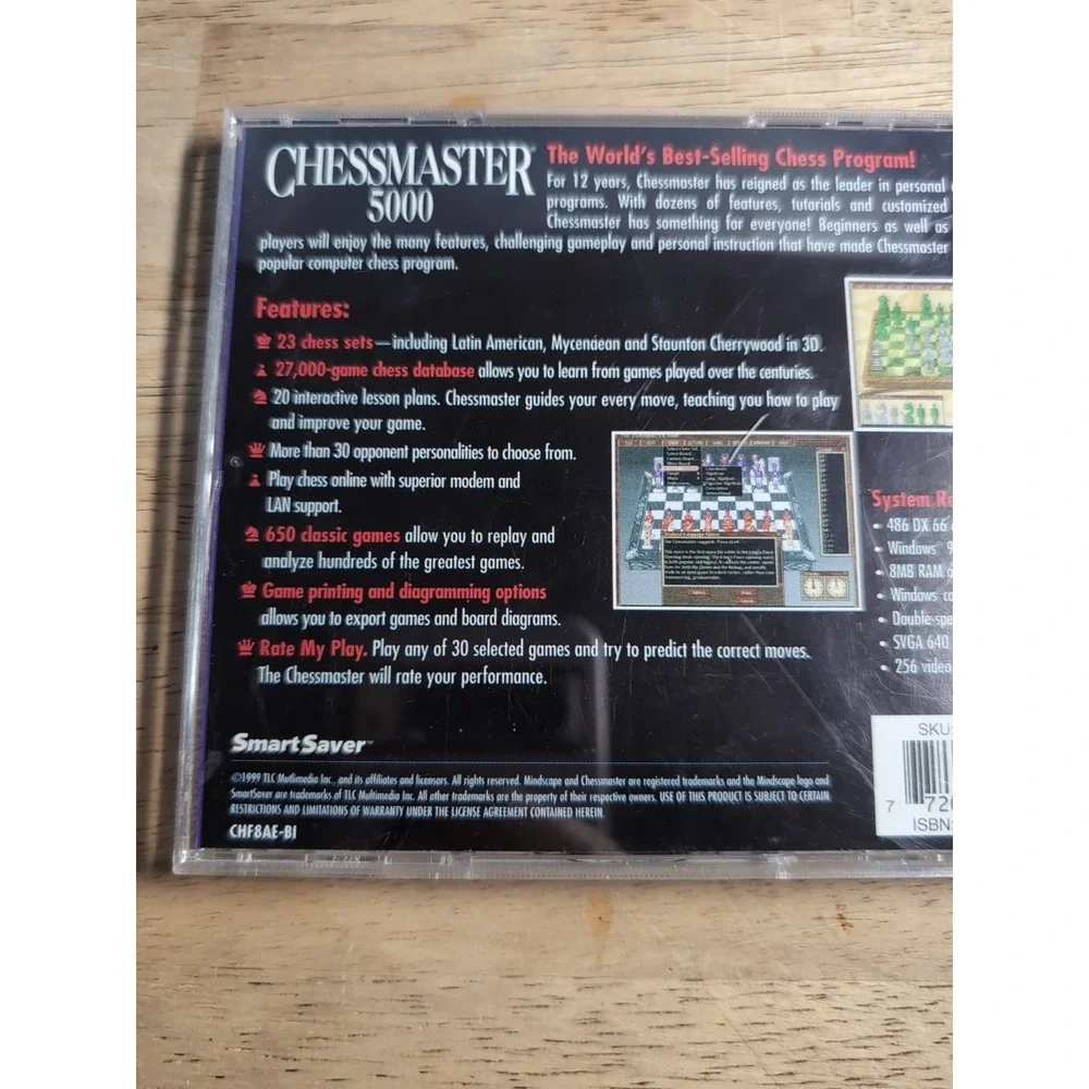Chessmaster 5000 Windows‎ 95 98 PC CD-ROM Game CHF3844AE Used